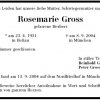 Herbert Rosemarie 23.4.1931-2004 Todesanzeige